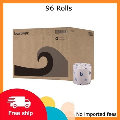 Boardwalk 2-Ply White Toilet Tissue, Septic Safe, 400 Sheets Per Roll, 96 Rolls