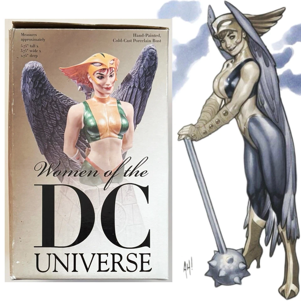 Minibusto Hawkgirl de Women of the DC Universe sin usar, en caja #0729/2200 Adam Hughes DC Direct Foto 4 de 4