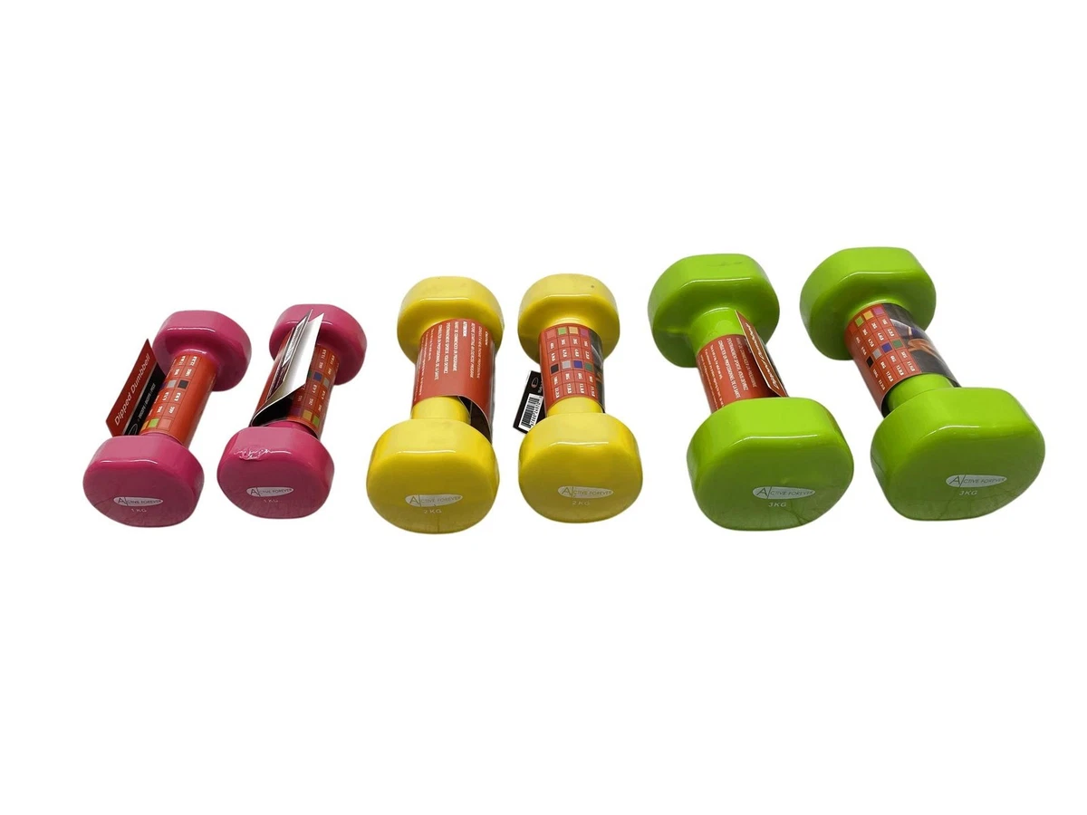 2 haltères fitness de 1kg chaque. En néoprène , pour une