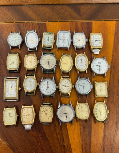 Vintage Timex Watch Lot Quartz Women Gold Silver Tone Lot Of 24 REPAIR