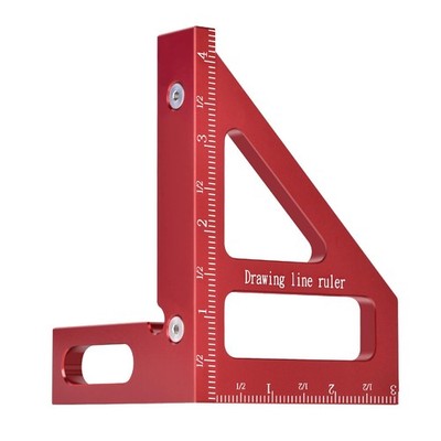 Aleric Imperial 3D Multi Angle Measuring Ruler, High Precision 45/90 red 