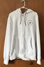 Tommy Hilfiger Men  s Large White Full Zip Hoodie