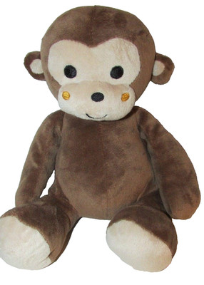 Bedtime Originals Plush monkey brown Tan orange cheeks seated baby soft toy