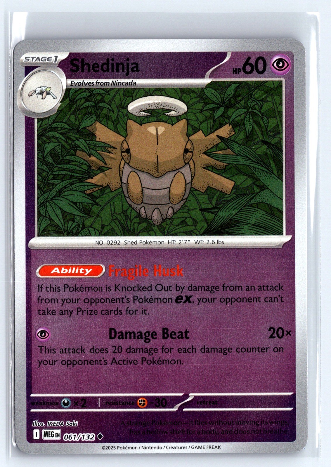 Shedinja Reverse Holo Uncommon ME01: Mega Evolution 061/132 NM