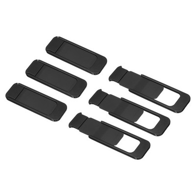 6Pcs 1.61'' x 0.63'' Computer Camera Cover Slide Thin Camera Blocker, Black