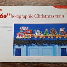 NOMA 60" Holographic Christmas Train Indoor Outdoor 5 ft Lighted Holiday Decor
