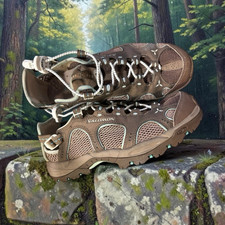Salomon ContraGrip Trail Athletic Shoes Leather Mesh Lace Up Low Top