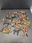 PLASTIC VINTAGE COWBOYS & INDIANS FIGURES TIMPO TOYS? MARX? 48 Pcs.
