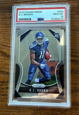 PSA 10 GEM MINT 2019 PANINI PRIZM A.J. BROWN RC #344 TENNESEE TITANS EAGLES