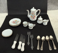 Vintage Reutter Porzellan Germany Miniature Tea Set Approx. 1:5 Scale