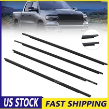 4Pcs Window Moulding Trim Weatherstrip Seal Belt for Dodge Ram 4-Door 2009-2023