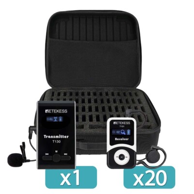 Retekess Wireless Audio Tour Guide System Sender 20 Empfänger Tasche Kirche
