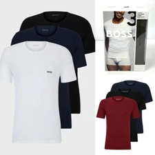 Hugo Boss Men’s Regular Fit Pure Cotton Classic Crew Neck T-Shirt/Top 3-pack