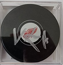 Vladimir Konstantinov Autographed Detroit Red Wings Puck JSA COA