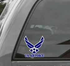 UNITED STATES AIR FORCE LOGO USAF Vinyl Window Decal/Sticker BLUE/WHITE
