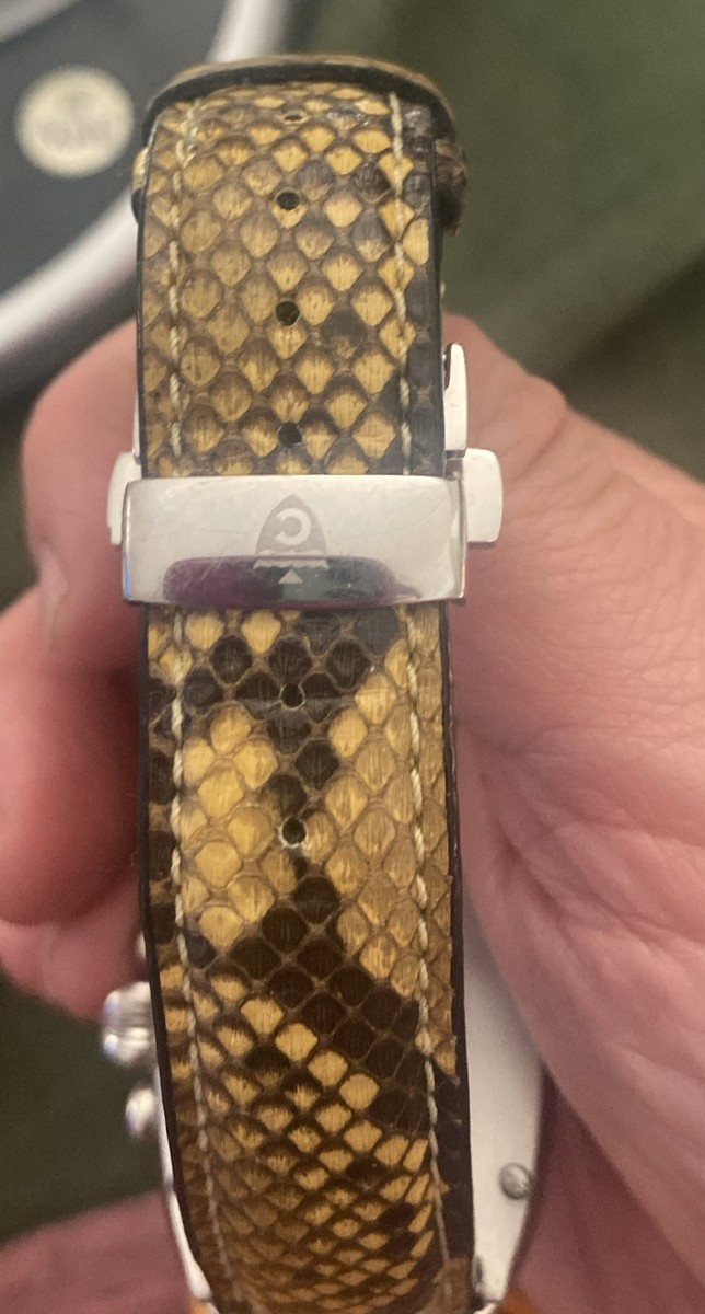Croton Adults Crotalus Wristwatch, Genuine Python Wristband. Japan