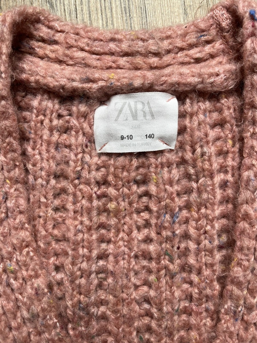 Pull Zara Kids Rose - Gilet à Manches Longues - Taille 9-10 Ans (140 Cm) - Neuf Sans étiquettes - Pour Fille