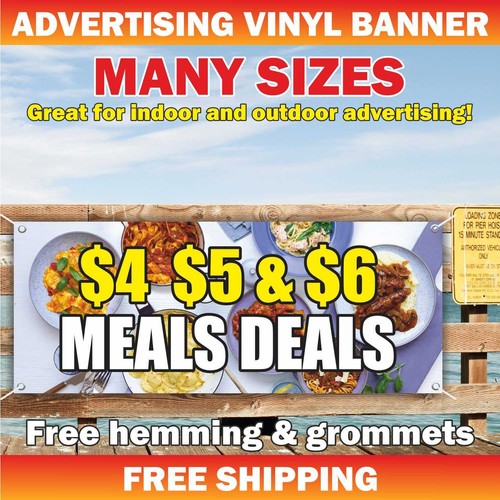 MEALS DEALS Advertising Banner Vinyl Mesh Sign Sale Discount Bar Buffet Café