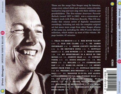 PETE SEEGER - AMERICAN FAVORITE BALLADS, VOL. 5 [2007] NEW CD