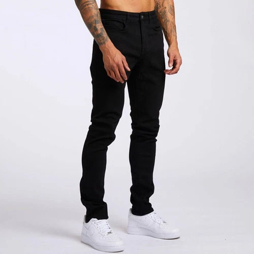 Neu Herren Jeans Slim Fit Skinny Stretch Denim Hose Baumwollhose Einfarbig - Bild 15 von 29