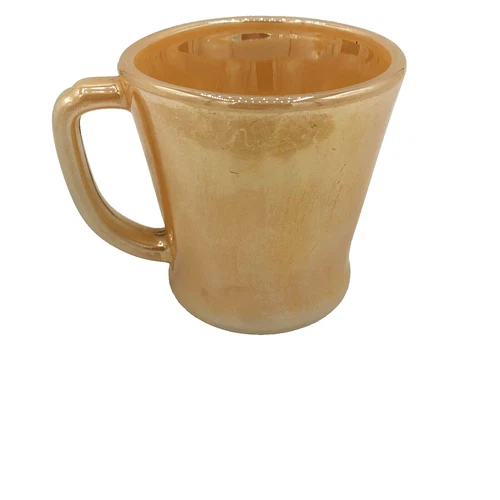 Fire King Mug Coffee Cup Peach Lustre Oven Ware Lusterware #4 USA Made Vintage 