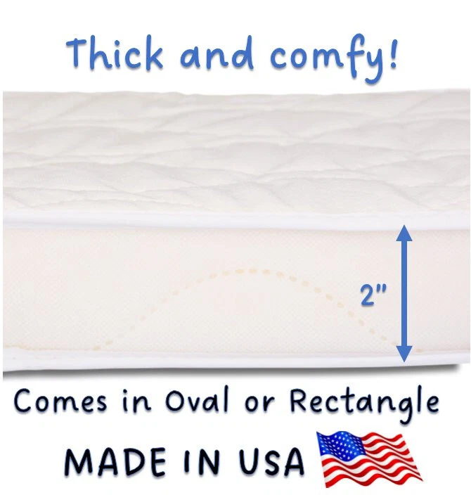 First Essentials Baby Bassinet Cradle Mattress Rectangle 15 x 33 Foam Waterproof - Image 3 of 4