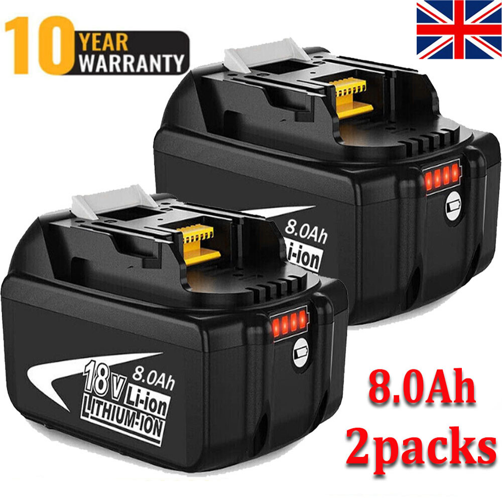 2x 18V 8Ah for Makita BL1860 18 Volt Lithium-ion LXT Battery