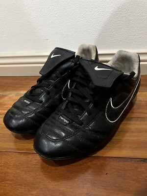 Nike Jr Tiempo Natural AG Soccer Football Boots Size US 6Y Black 2008 Rare