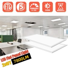 2x4FT LED Flat Panel Troffer Light, 75Watt Recessed Back-Lit Drop Ceiling Lights