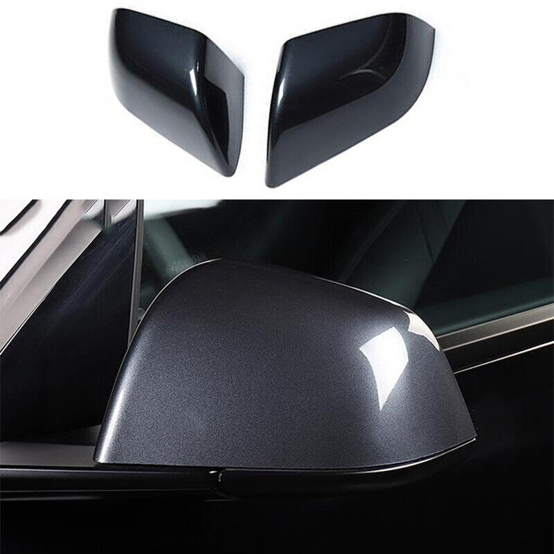 Gloss Grey Car Side Mirror For Tesla Model 3 2017-2023 Cover Cap Replace ABS