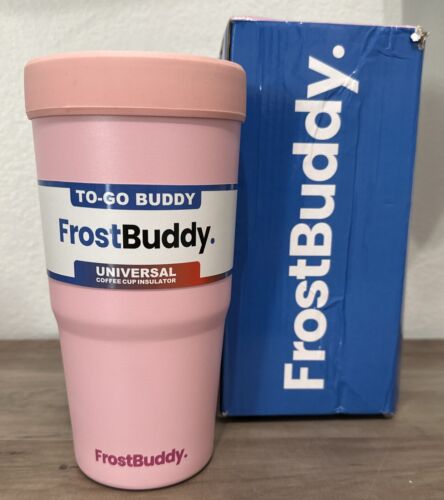FrostBuddy To Go Buddy Universal Coffee Cup Insulator “Brand New” Pastel Pink - Imagen 1 de 7