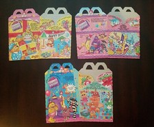Vintage 1994 McDonald's Happy Birthday Train 3 Happy Meal Boxes - MINT