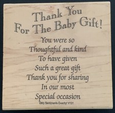 MSE Thank You For The Baby Gift Rubber Stamp