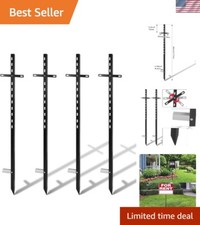 4 Pcs 46 Inches Yard Sign Stakes Heavy Duty Metal Stake Yard Sign Holder for ...