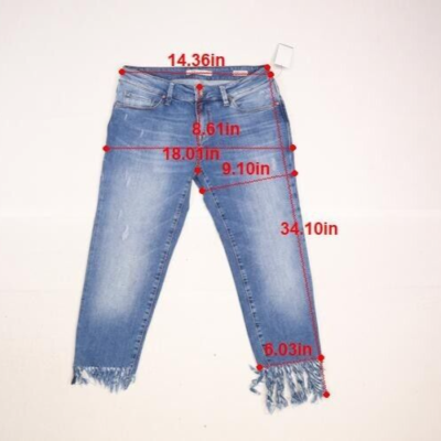 Mavi Kerry Ankle Mid-Rise Straight Leg Denim Blue Jeans Stretch