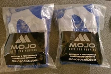 2x Mojo Coolmax Recovery & Performance Sports Compression Socks Sz XL Blue/Gray 