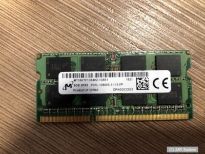 8GB HP 693374-001 Micron DDR3 1600MHz PC3-12800 SO-DIMM 204-PIN RAM Speicher, 1A