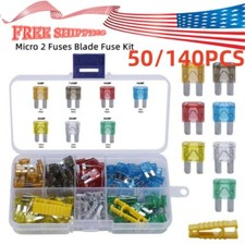 140/50PCS Micro2 Blade Fuse 5A 7.5A 10A 15A 20A 25A 30A Fuse Assortment For Car