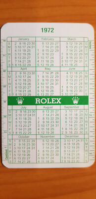 vintage Rolex Calendar 1972-1973 in good condition