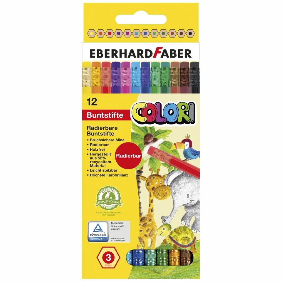 EBERHARD FABER Farbstift Colori radierbar 12 Stück