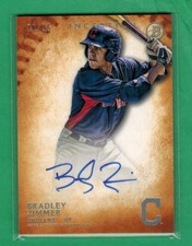 2015 BOWMAN INCEPTION BRADLEY ZIMMER AUTO ON CARD ORANGE PARALLEL 11/25 INDIANS