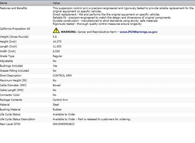 Brazo de control Dorman parte superior delantero para Toyota T100 1995 Foto 3 de 4
