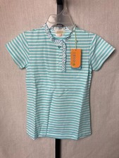IZOD CoolFX Youth Girls Size Medium Blue Stripe Shirt NEW