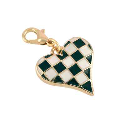 Black & White Checker Heart Charm by Bead Landing 