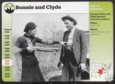 BONNIE AND CLYDE Barrow Parker Photo 1995 Grolier Story of America History Card