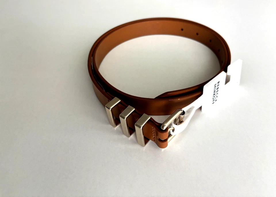 Cinturón de cuero marrón con hebilla Rebecca Minkoff talla L nuevo con etiquetas para mujer Foto 2 de 4