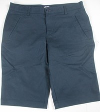 LANDS END Navy School Uniforms Stretch Chino Bermuda Shorts Girls 14 NEW