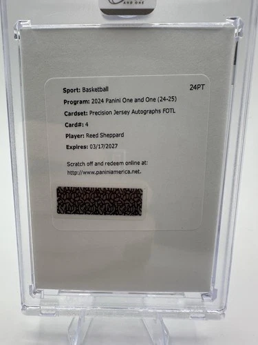 2024-25 Panini One And One Reed Sheppard Rookie Precision Jersey Auto FOTL /15