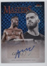 2025 Finest WWE Masters Blue Checkerboard Refractor 63/75 Austin Theory Auto z7d