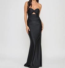 Emerald Sundae Women's Black Twist-Front Cutout Gown Juniors' Dress Size XXS
